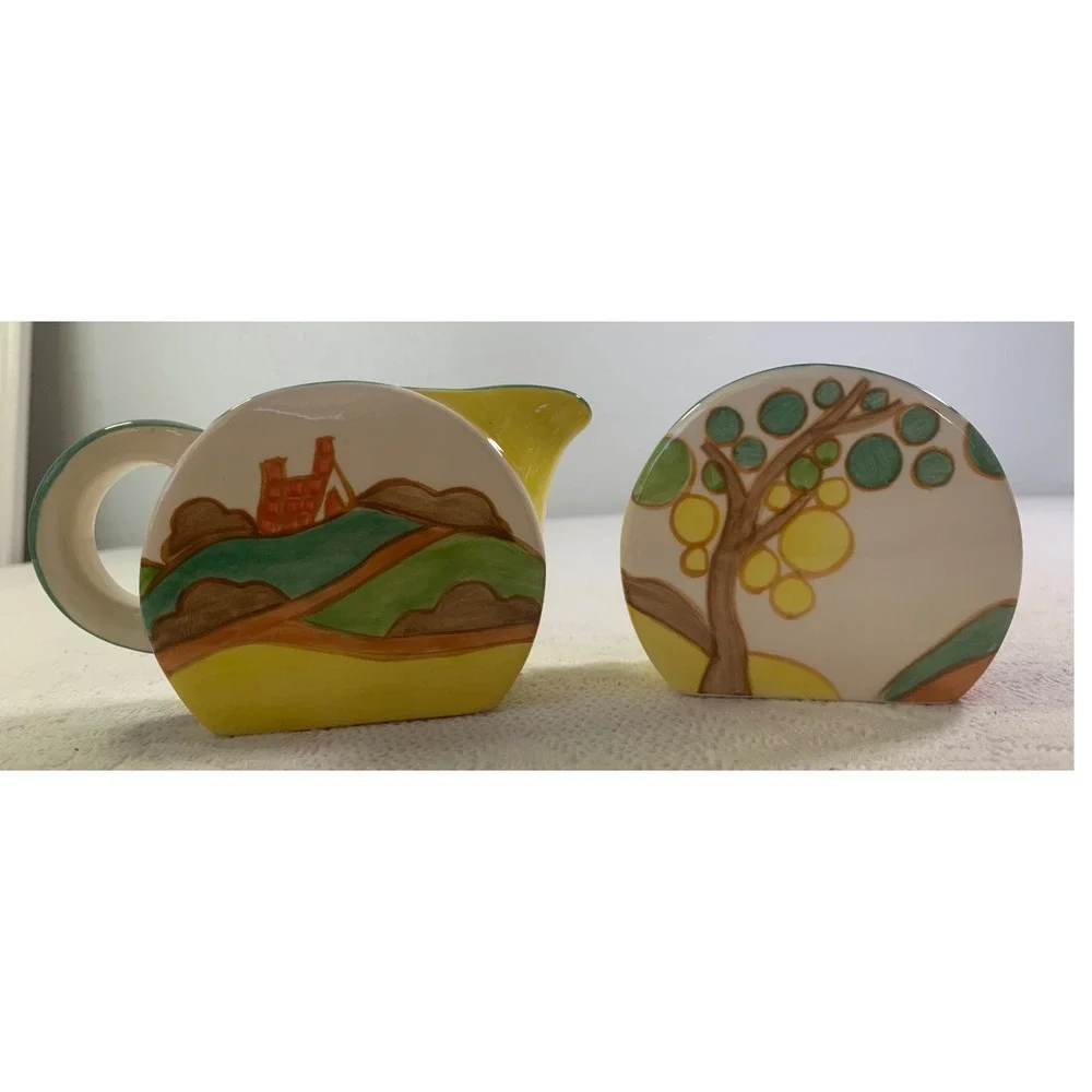 Clarice Cliff Metropolitan Museum of Art MMA Art Deco Creamer Sugar Bowl Set